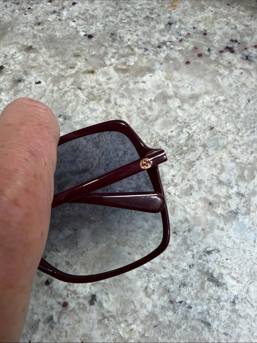 GUCCI Oversized Burgundy Red Blue Gradient Lenses Women's Sunglasses GG0544S 003 - Picture 7 of 10